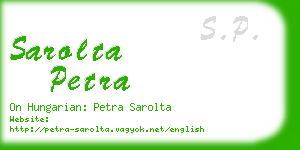 sarolta petra business card